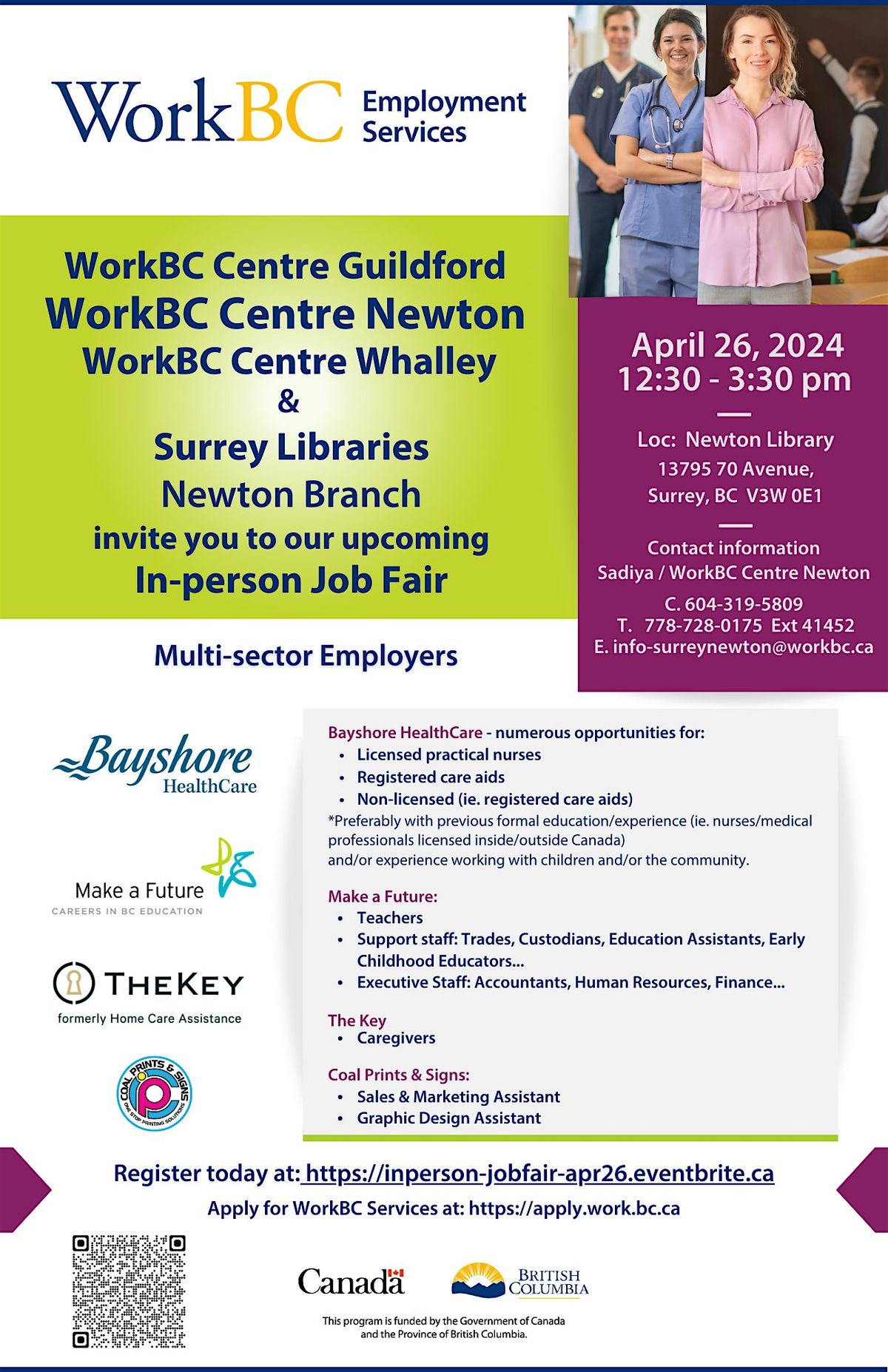 WorkBC In-Person Job Fair at Newton Library \/ Multi-sector Employers