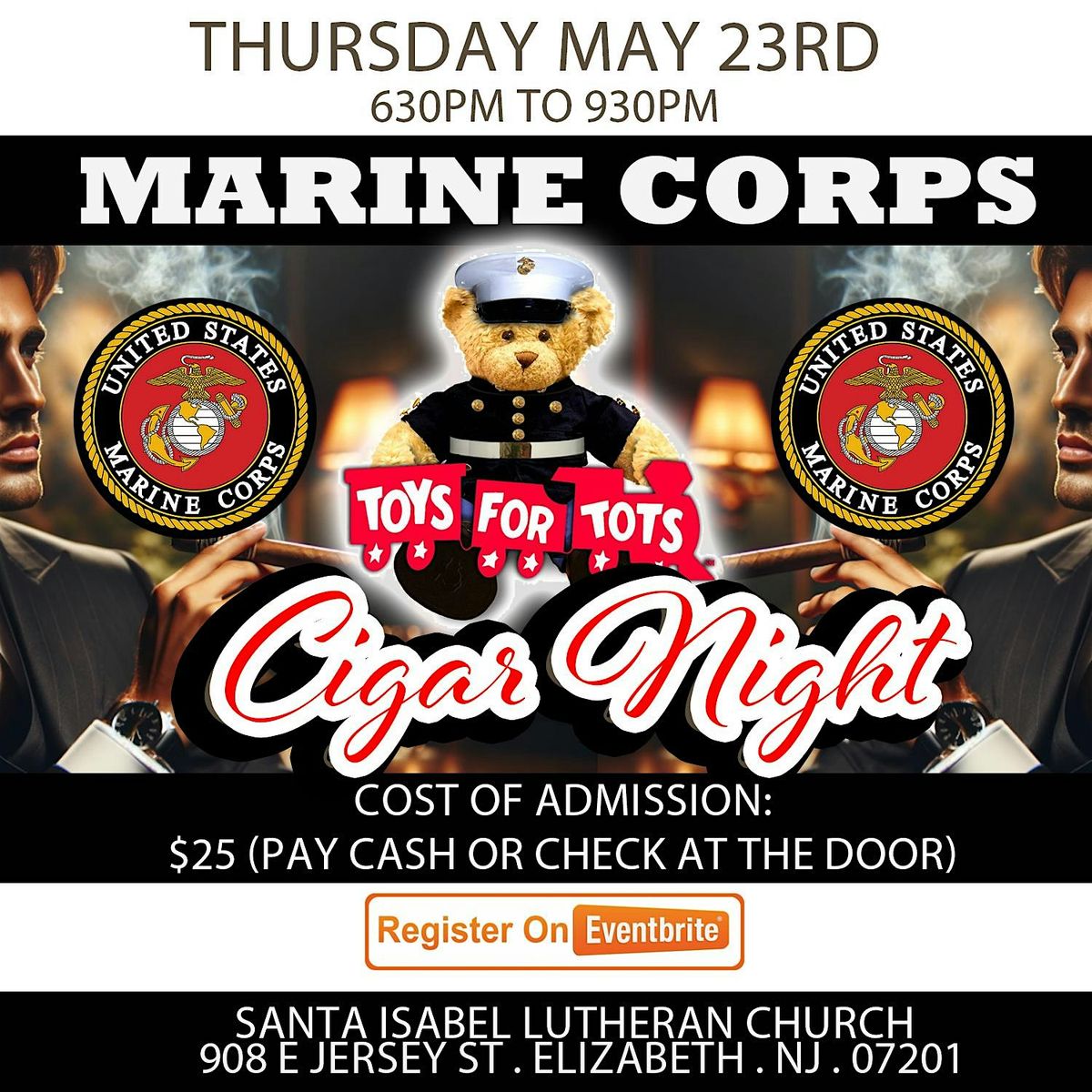 Marine Corps Toys for Tots Cigar event fundraiser