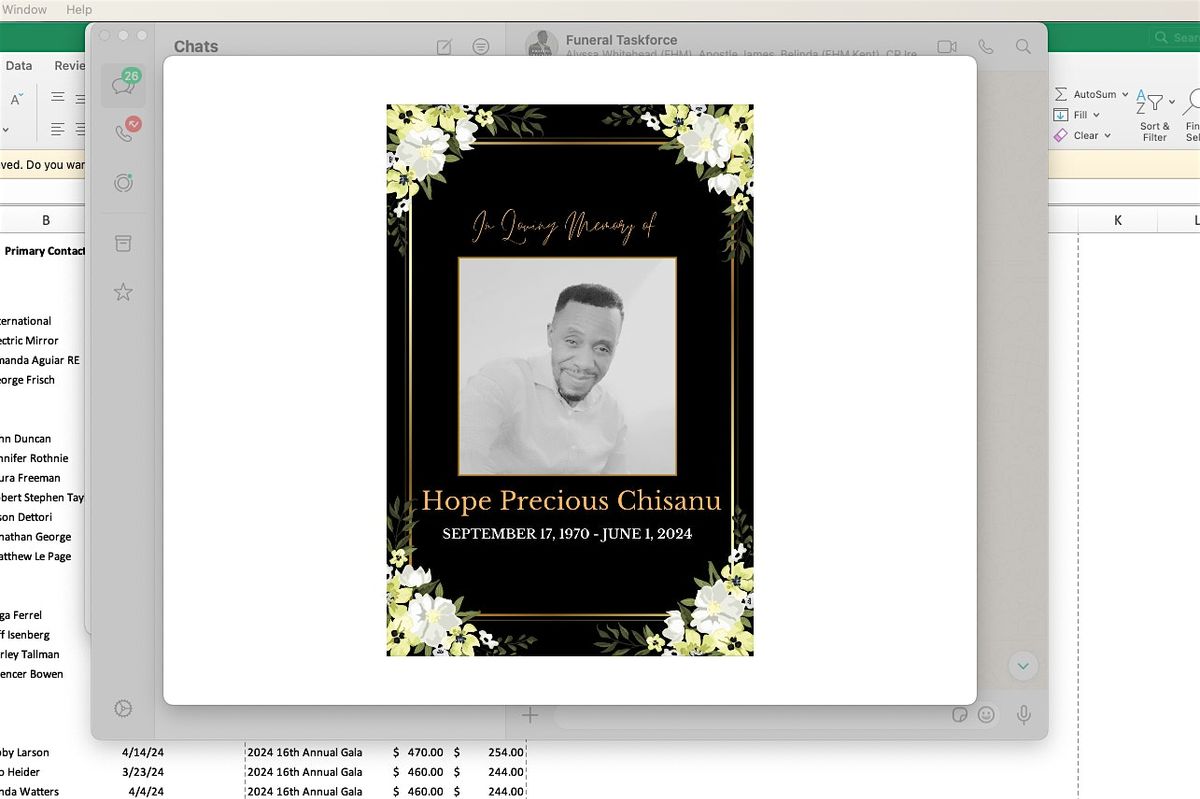 Memorial Service for Hope Precious Chisanu (Malawian actor\/radio host)