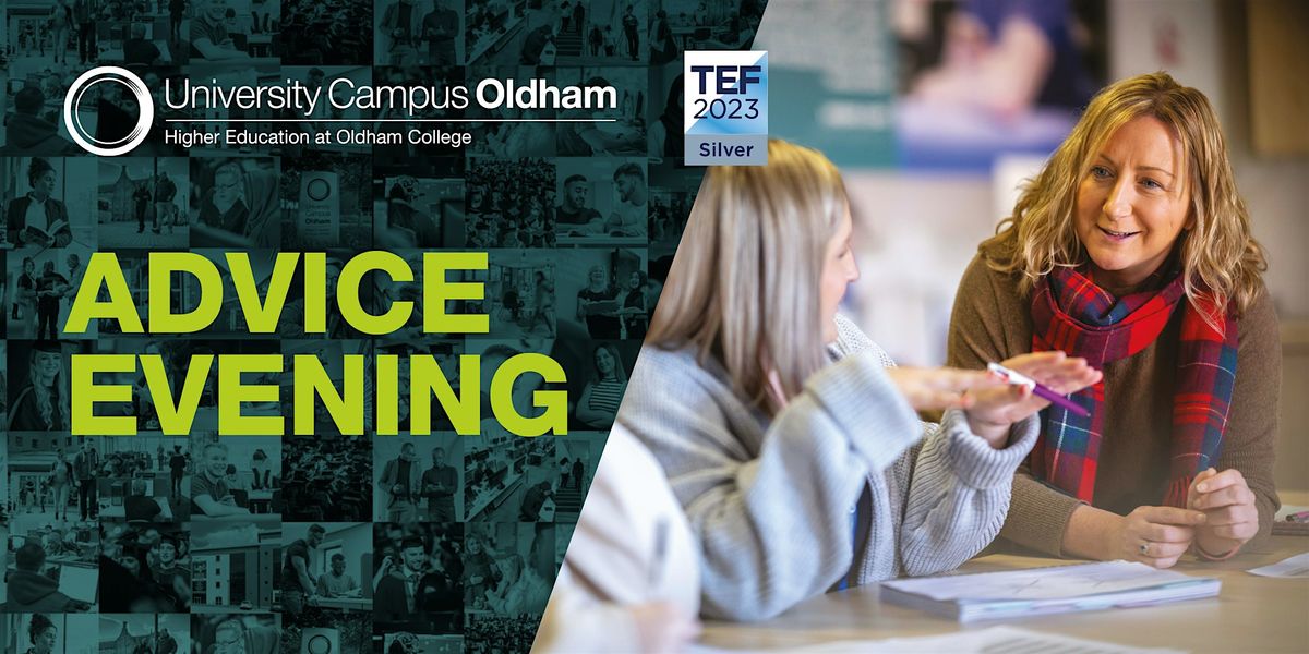 University Campus Oldham Advice Evening | Thursday 5th December, 4pm-6:30pm