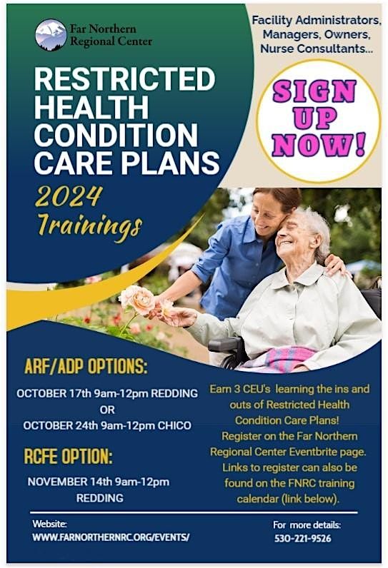 FNRC Restricted Health Condition Care Plans Training (ARF\/ADP) in Chico