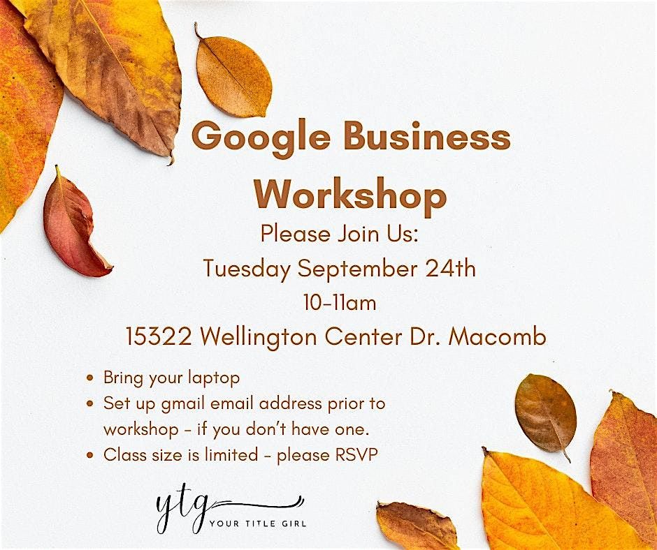 Google Business Workshop