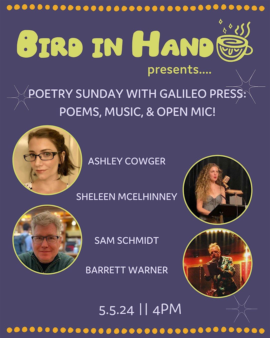 Poetry Sunday with Galileo Press: Poems, Music, & Open Mic!