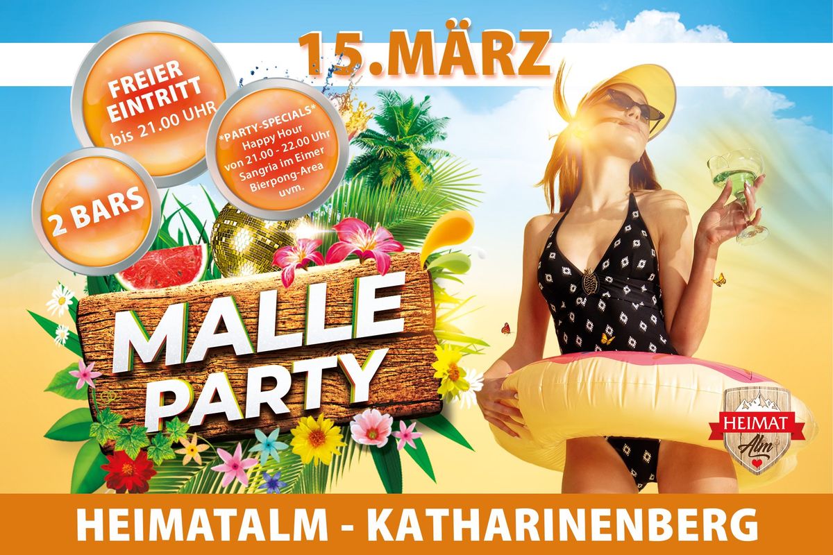 15.03.25 | Malle-Party | Heimatalm | EINTRITT FREI BIS 21 UHR