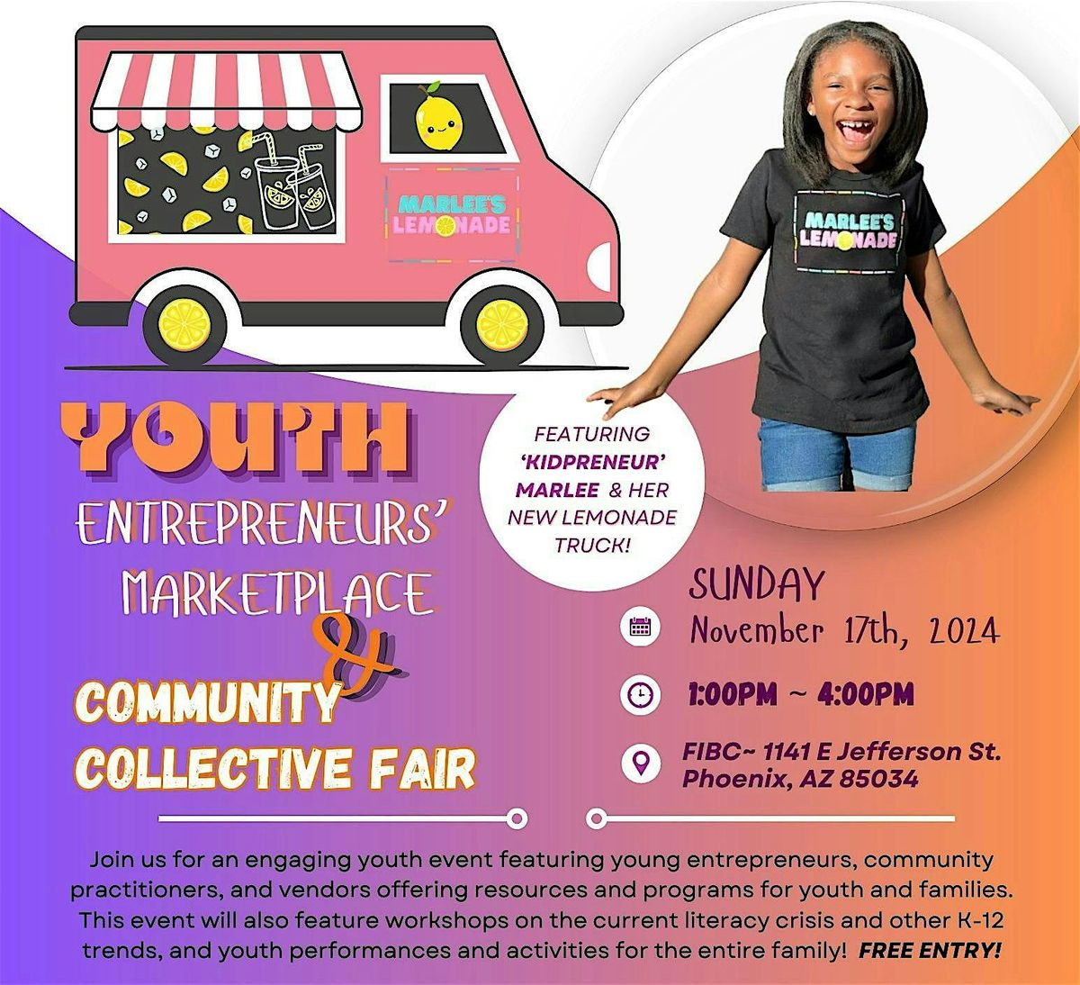 Youth Entrepreneurs\u2019 Marketplace & Community Collective Fair