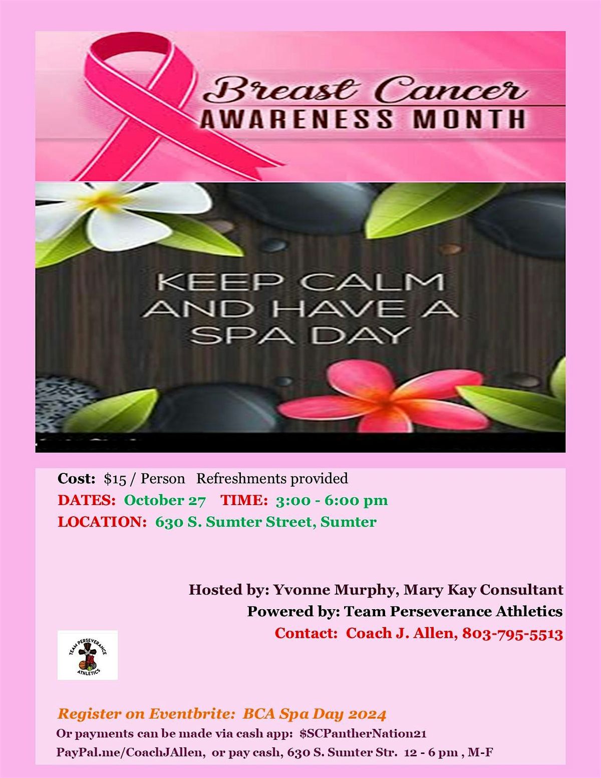 Breast Cancer Awareness - Spa Day