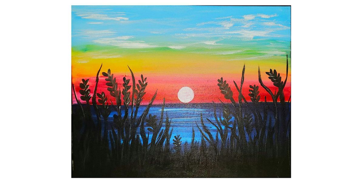 Paint and Sip this Serene Seagrass Sunset