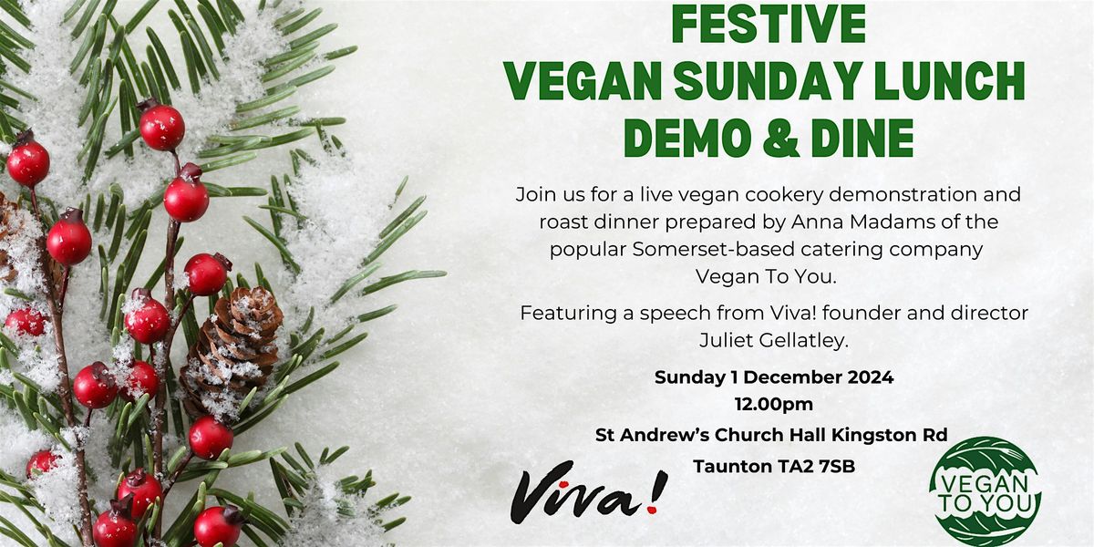 Festive Vegan Sunday Lunch Demo & Dine