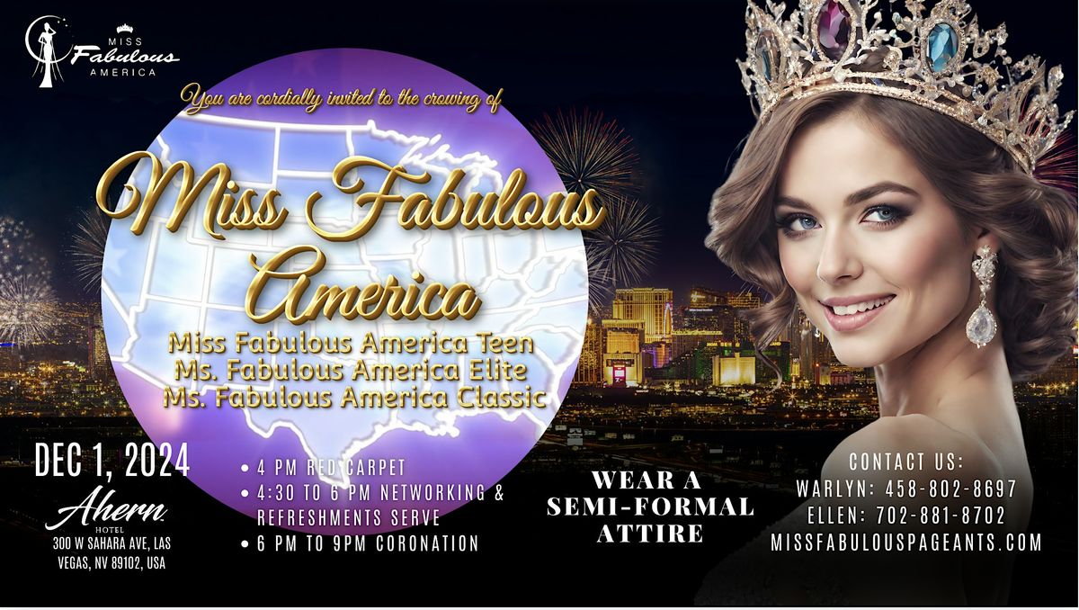 Glamour & Crowns: Your VIP Access to the Miss Fabulous America Pageant