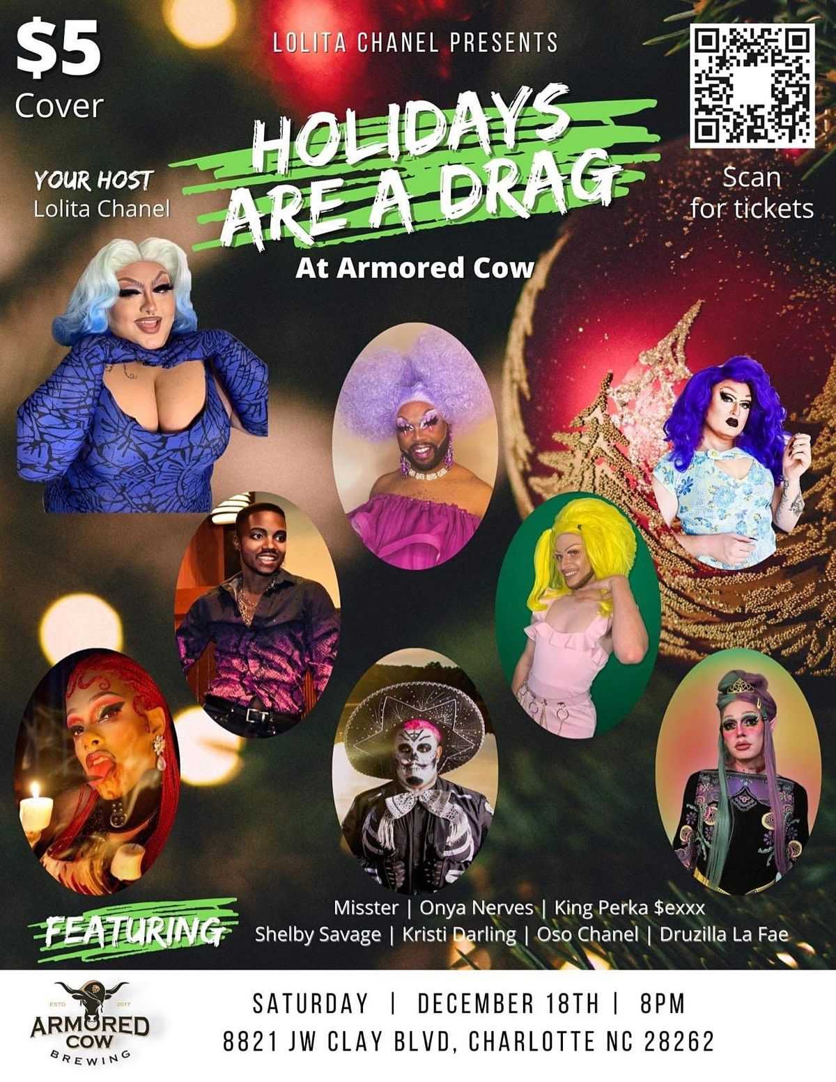 Lolita Chanel & Armored Cow Brewery present Holidays Are A Drag