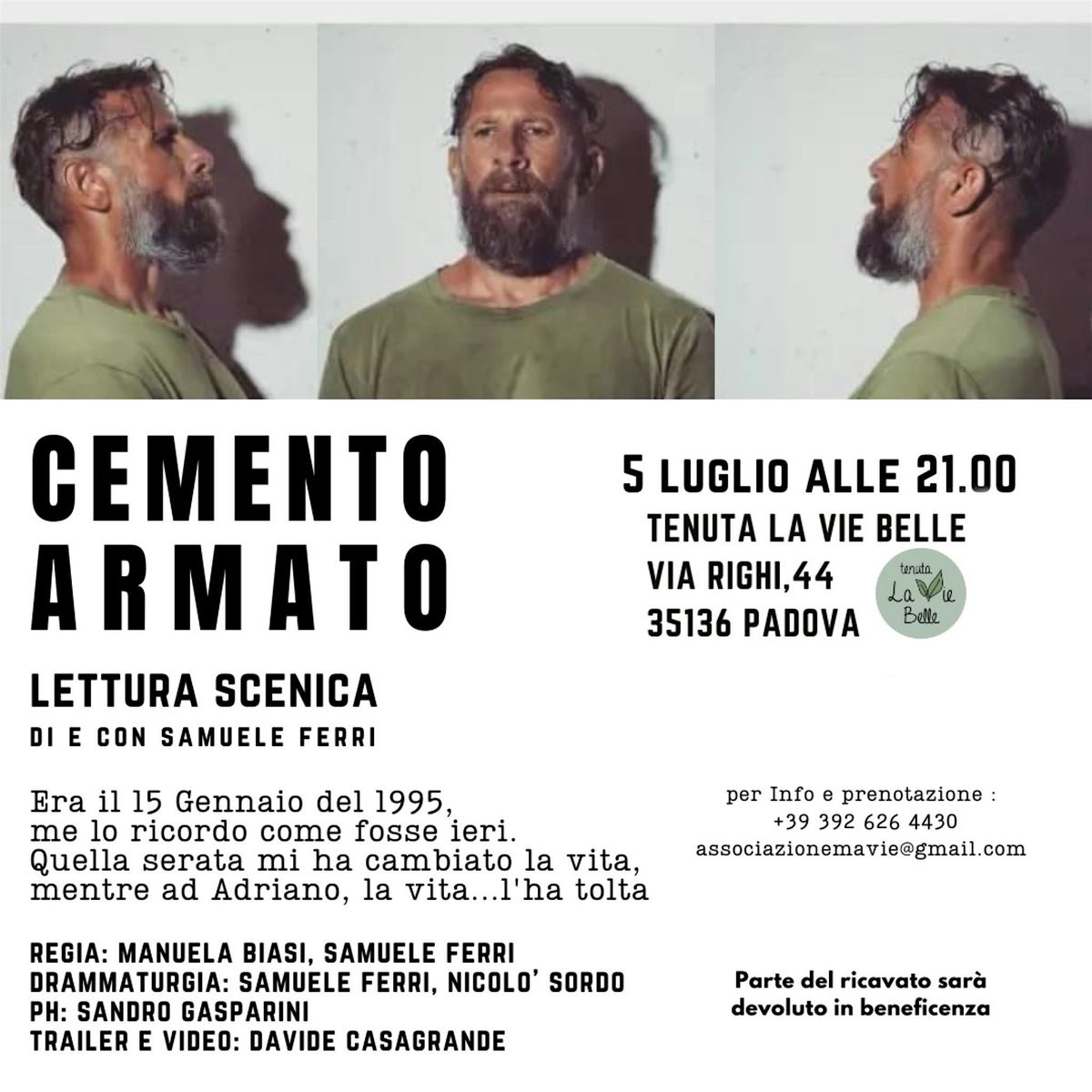 CEMENTO ARMATO, lettura scenica di Samuele Ferri