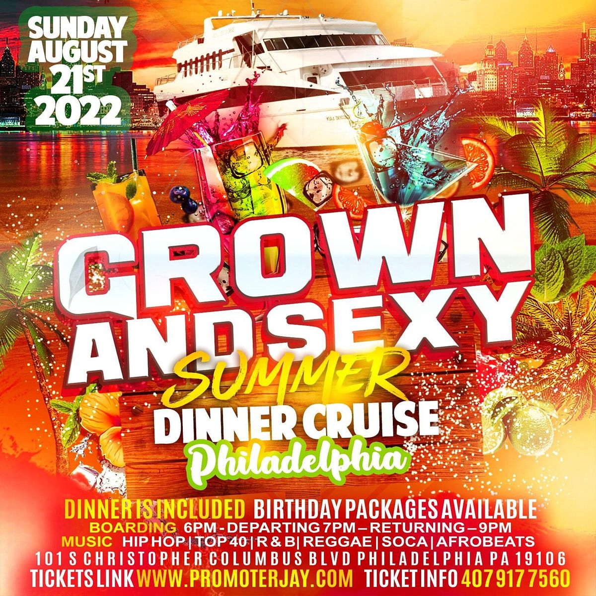 2022 Grown and Sexy Sunset Dinner Cruise ( Summer Edition)