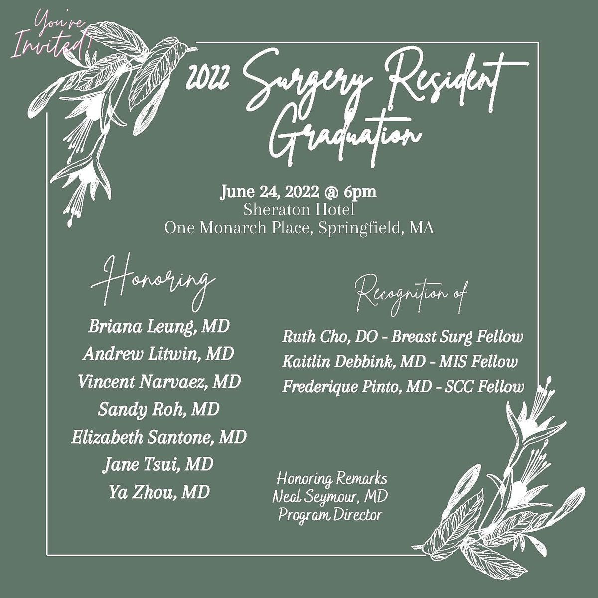 2022 General Surgery Residency Program Graduation