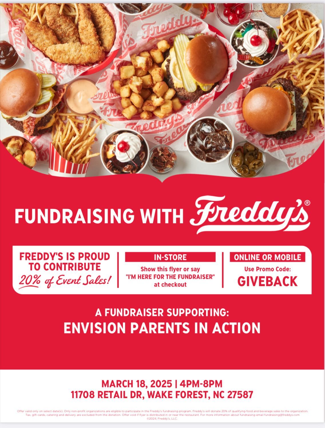 ESA Spirit Event at Freddy's in Wake Forest