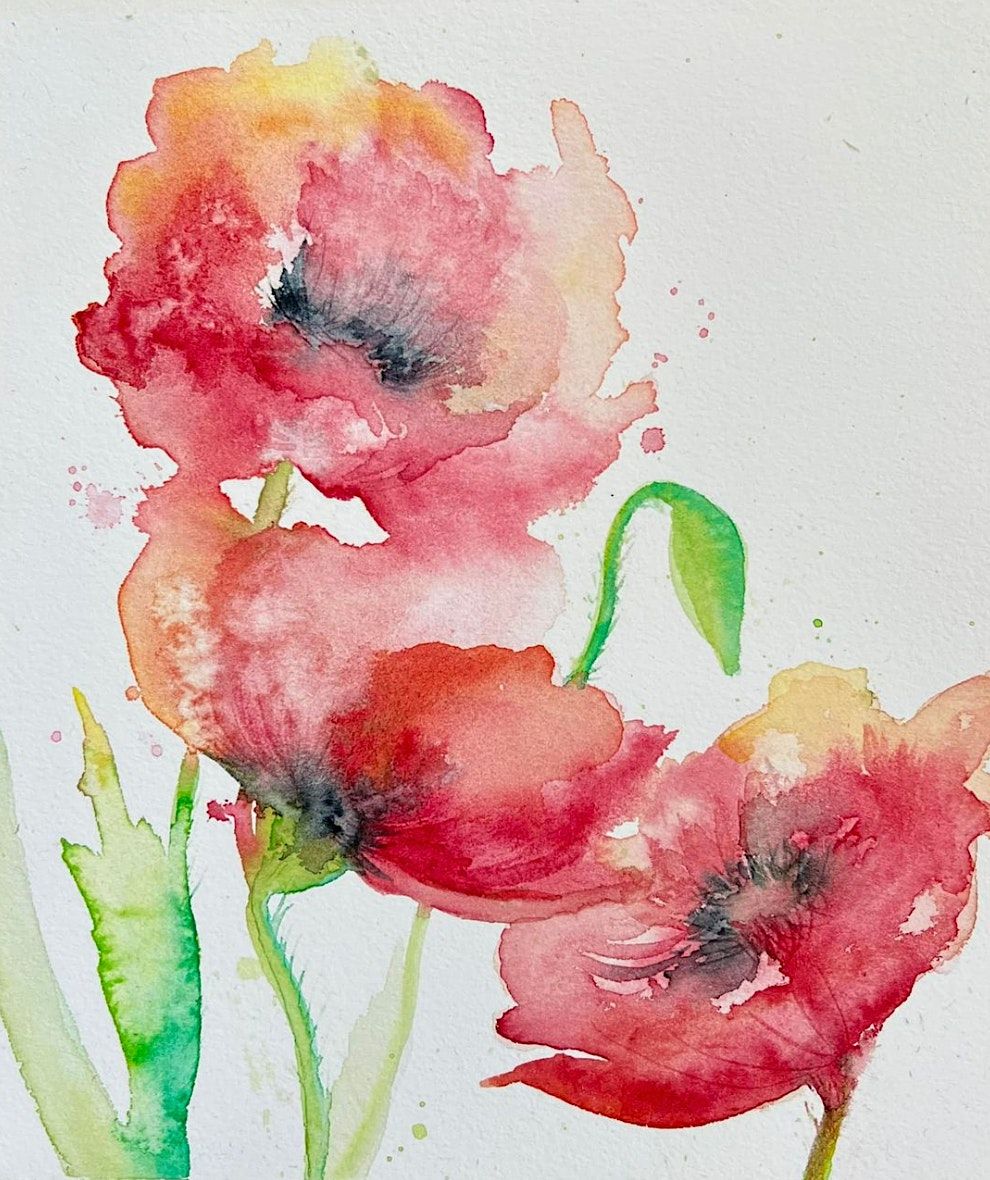 Second Sundays: Paint & Pinot! Watercolor Poppies