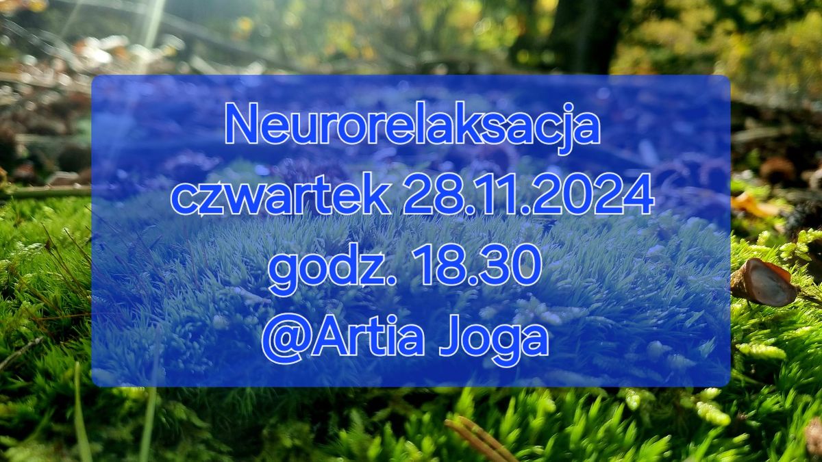 Neurorelaksacja 28 listopada 2024 18.30 w Artia Joga 