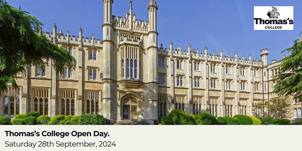 Thomas's College Open Day - Saturday 28th September 8.45am