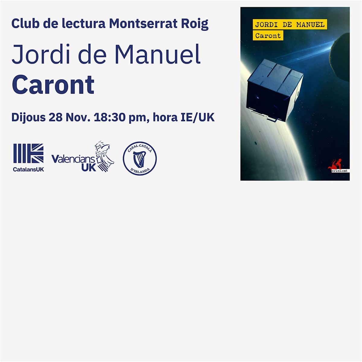 27\u00e8 Club de Lectura Montserrat Roig: "Caront\u201d amb Jordi de Manuel