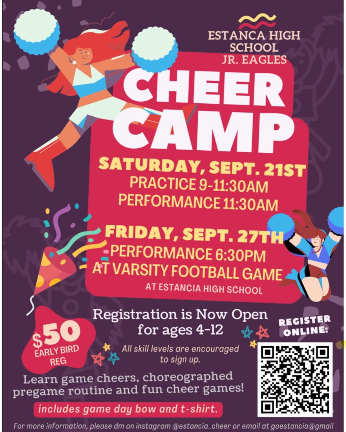 Jr. Eagles Youth Fall Cheer Camp