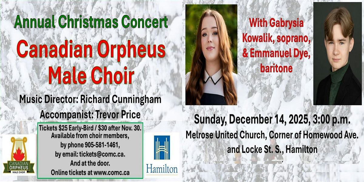 Canadian Orpheus Male Choir (COMC) Christmas Concert 2025