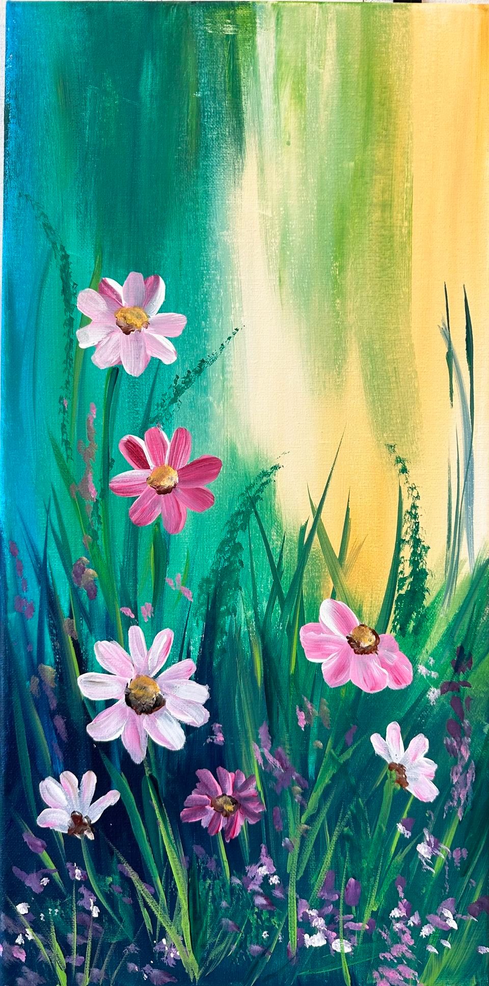 Tall Flowers- Sip and Paint 