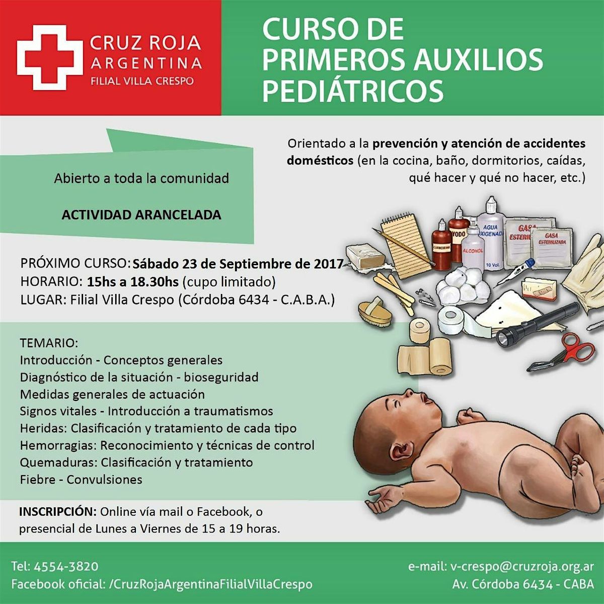 Primeros Auxilios en Cruz Roja (lunes 21-10-24) 18 a 22 hs.