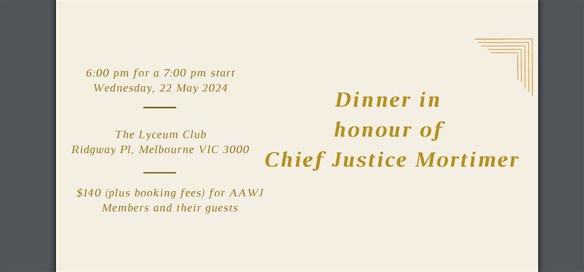 AAWJ Dinner for Chief Justice Mortimer