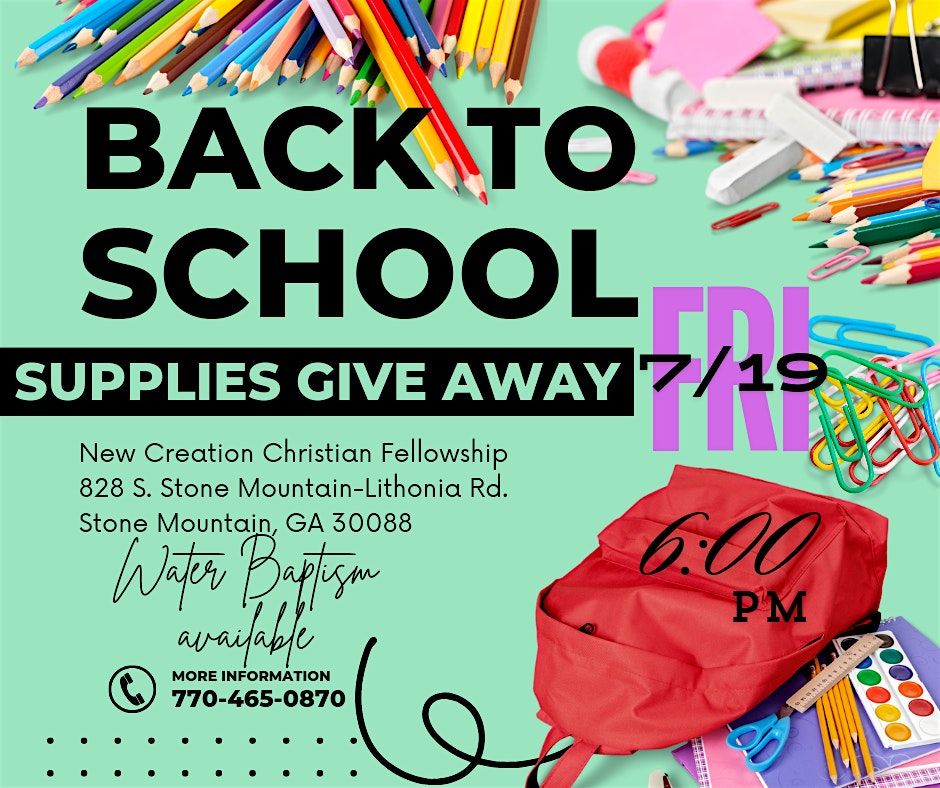Ticket Not Required -NCCF 2024  Community School Supply Give-Away
