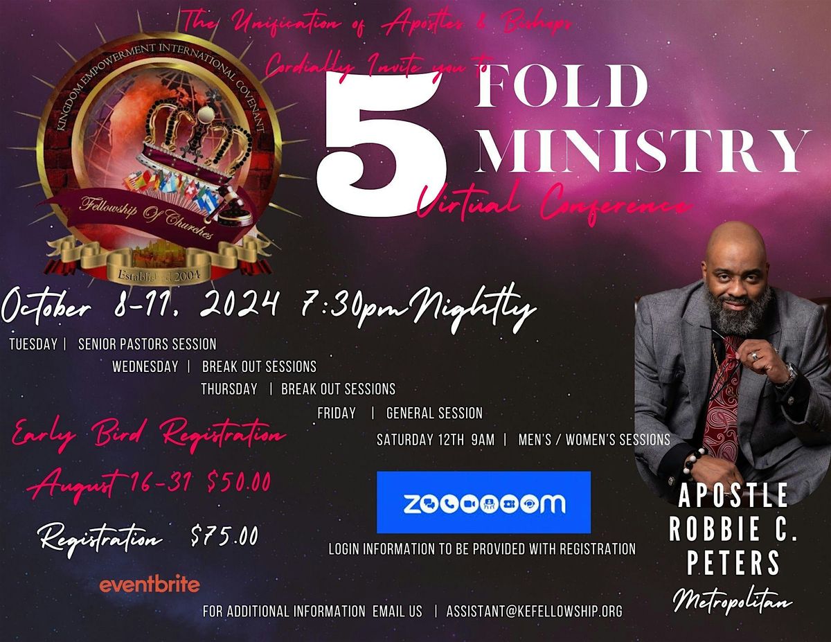 Kingdom Empowerment International Covenant Fellowship of Churches 5 Fold Ministry Virtual Conference