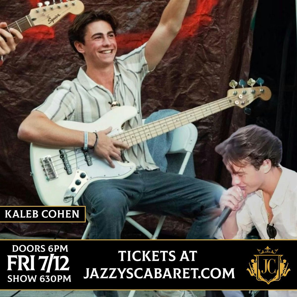 Kaleb Cohen Dinner & Show at Jazzy's Cabaret (Downtown New Haven)