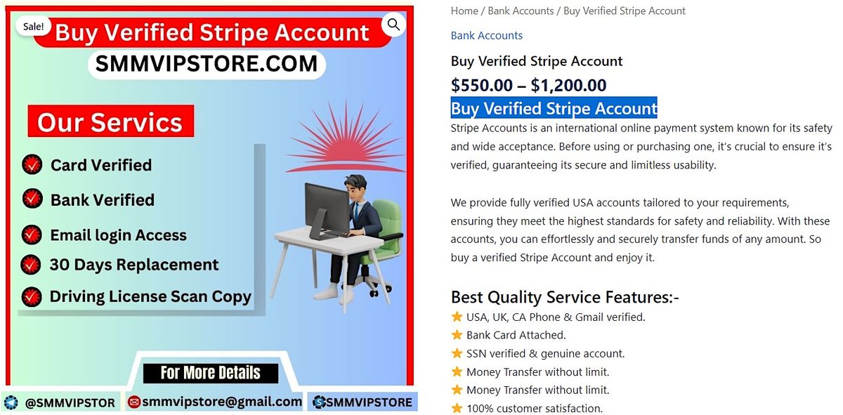 Buy Verified Stripe Account-UK, CA, USA