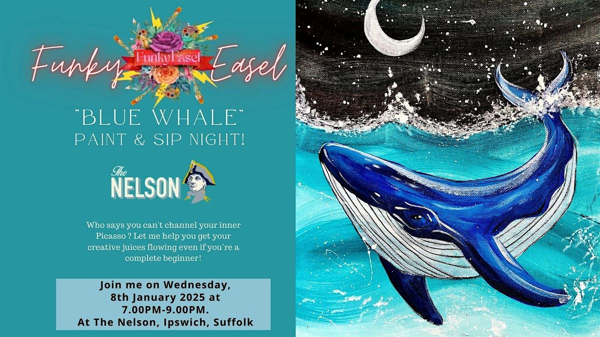 The Funky Easel Sip & Paint Party: Blue Whale