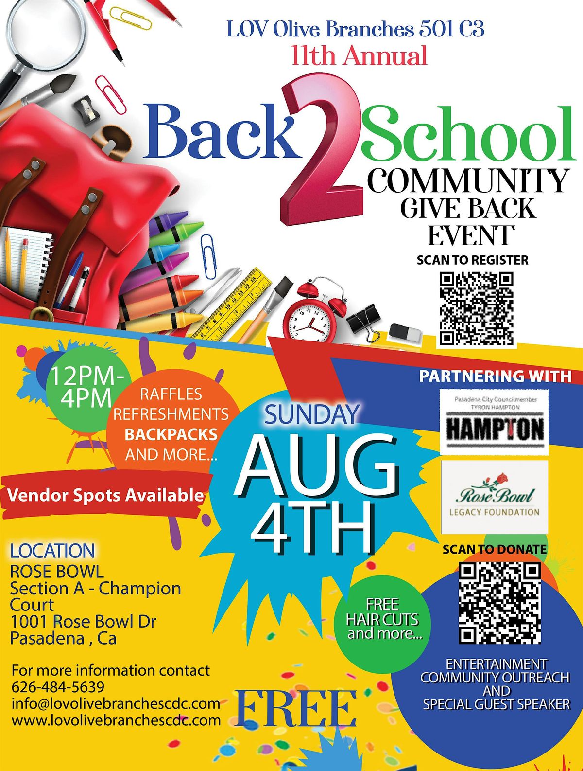 Back to school community give back