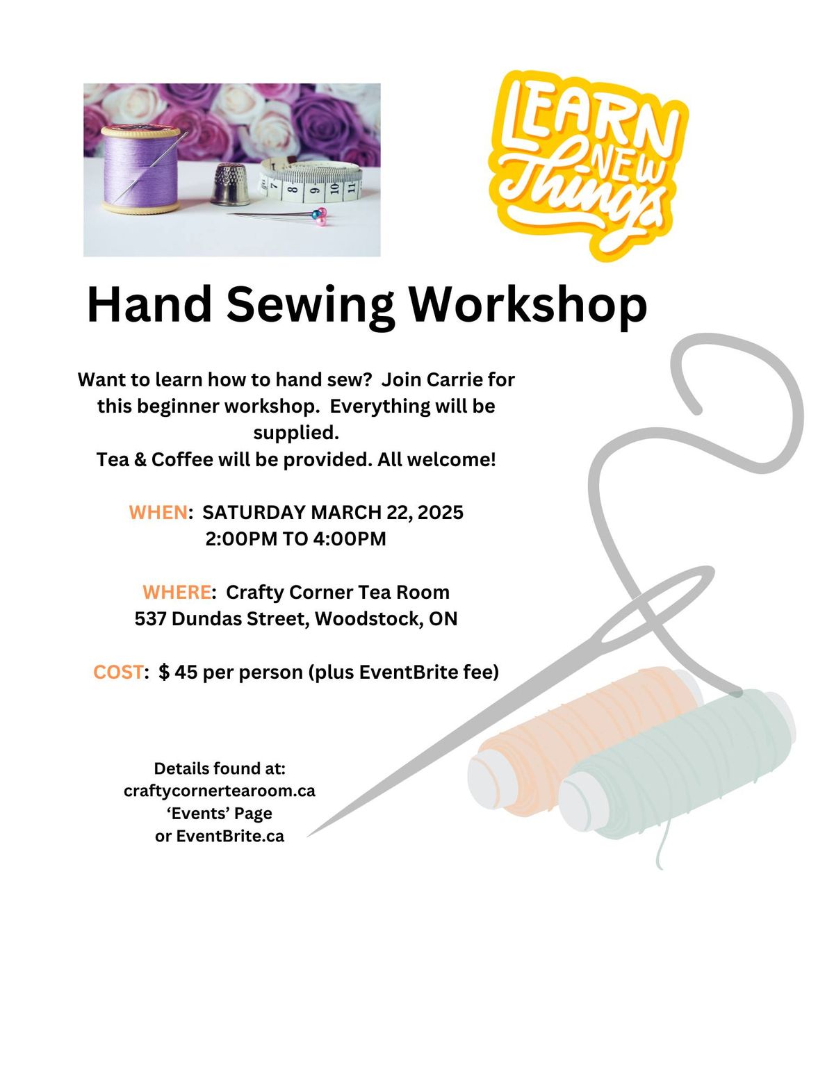 Hand Sewing Workshop