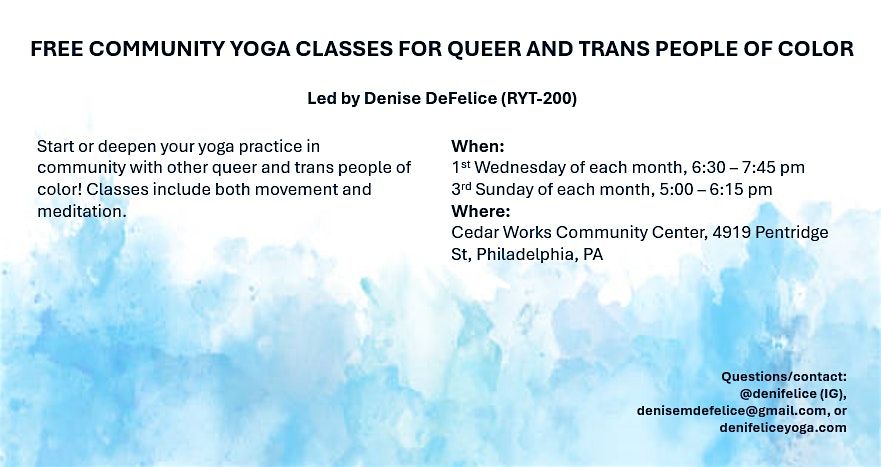 Community Yoga Class for Queer and Trans People of Color