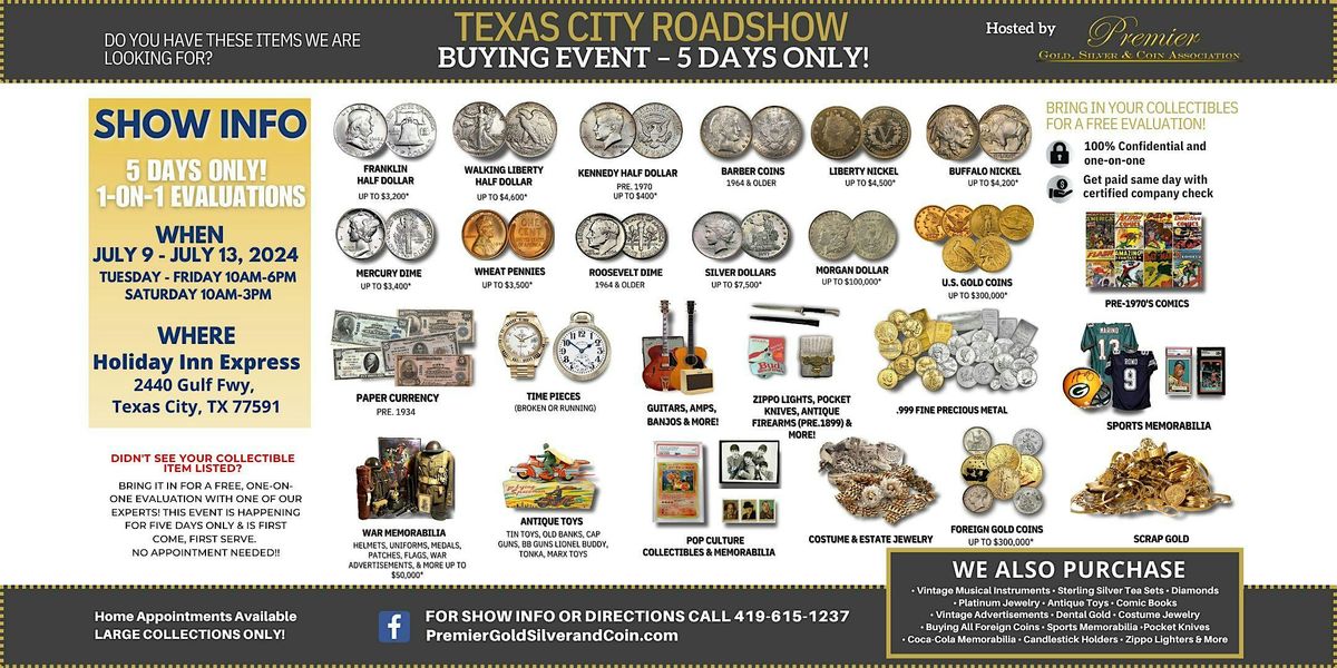 TEXAS CITY, TX ROADSHOW: Free 5-Day Only Buying Event!