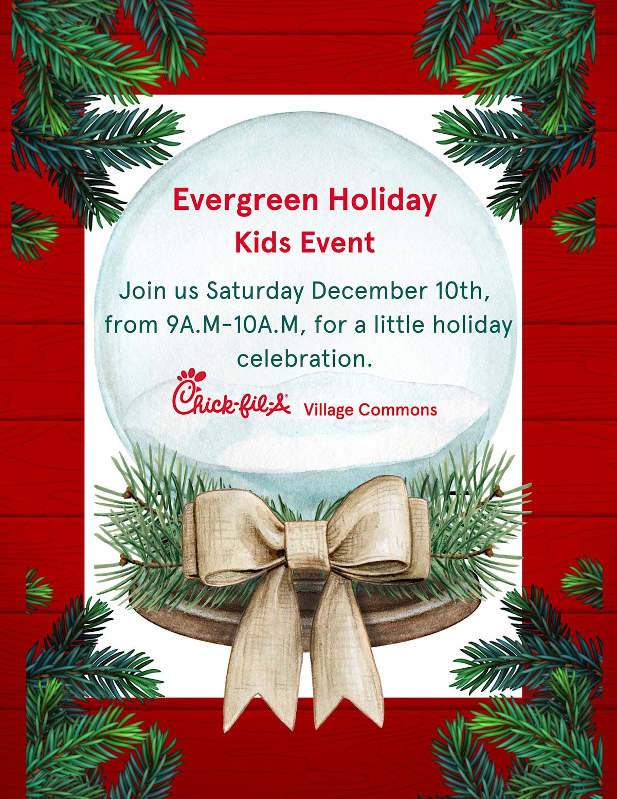Evergreen Holiday Kids Event/ Spend some fun time growing as a family