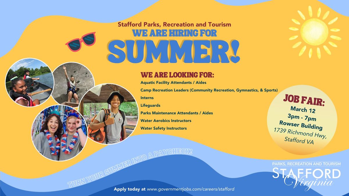 JOB FAIR with Stafford Parks, Recreation and Tourism