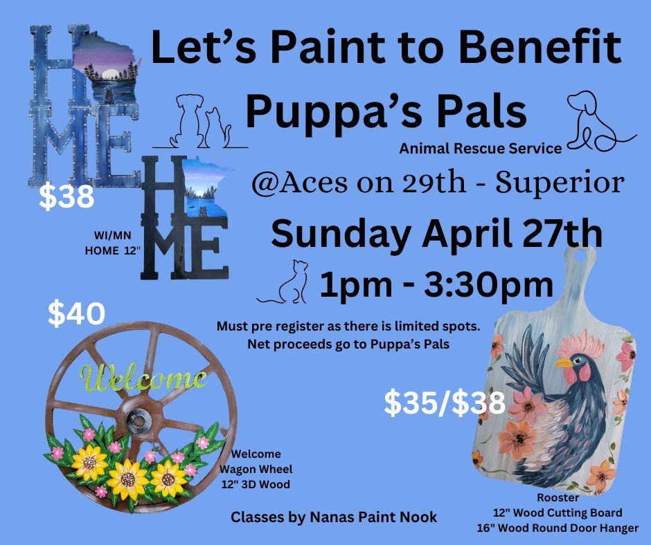 Let's Paint to Benefit Puppa's Pals - Animal Rescue Service