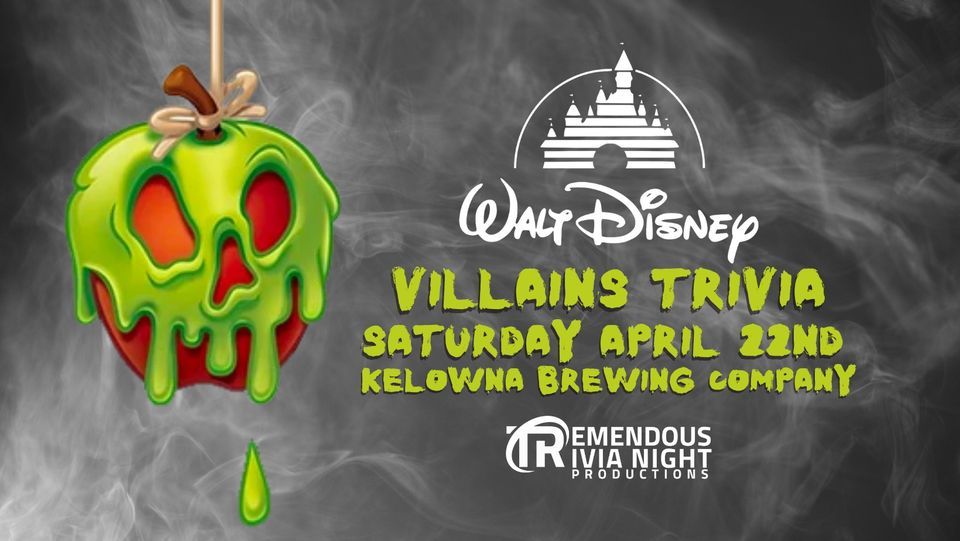 Disney Villains Trivia Night at Kelowna Brewing Company, Kelowna