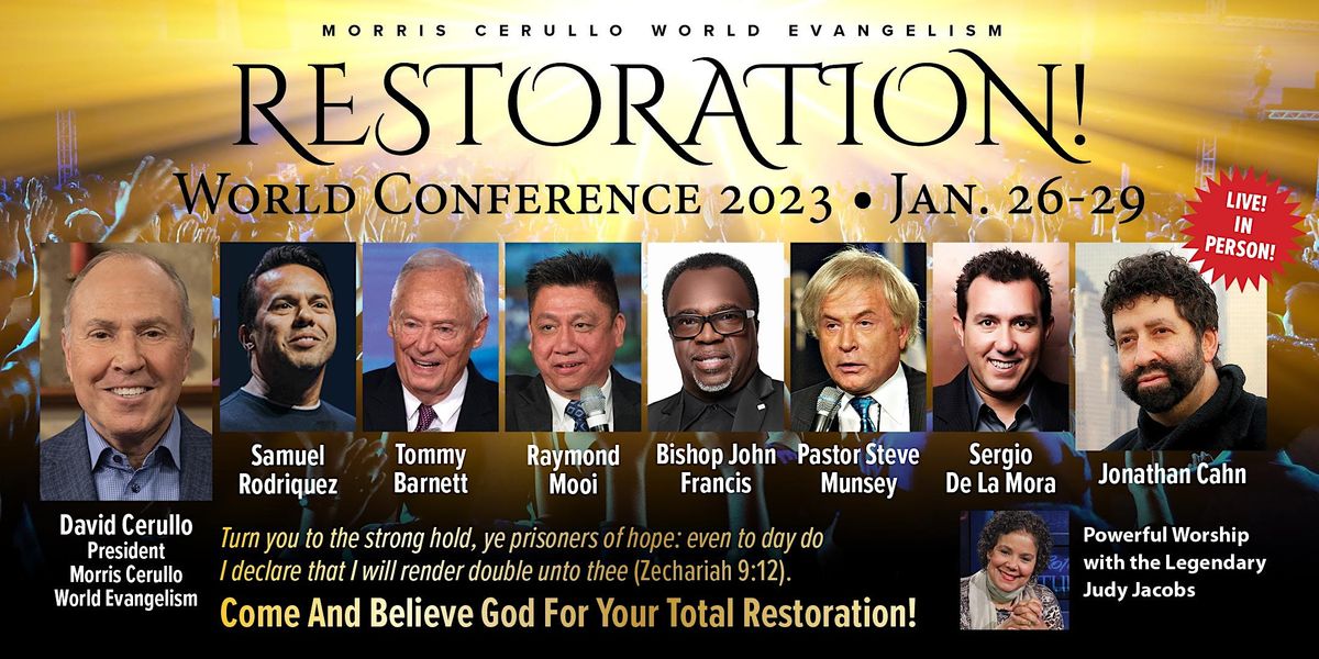 2023: YOUR YEAR OF RESTORATION WORLD CONFERENCE! - Local Registration