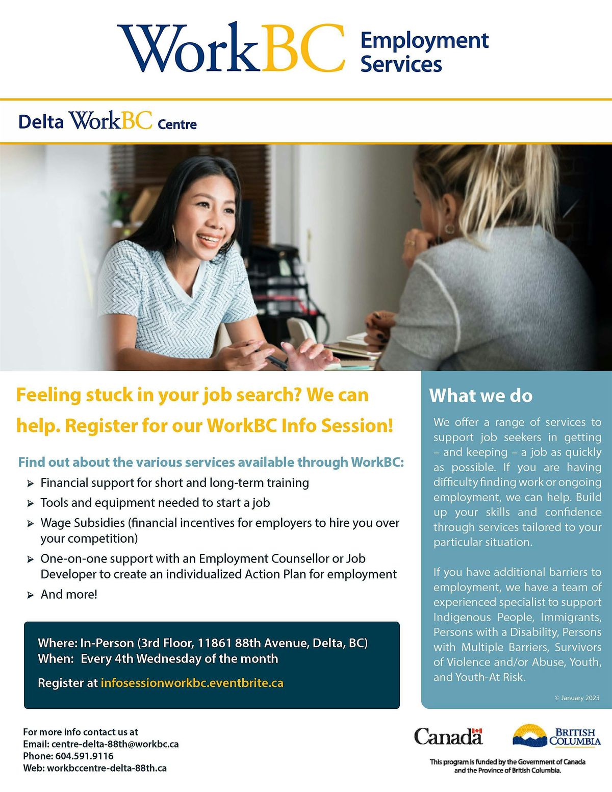 Delta WorkBC  - Employment Services Info Session