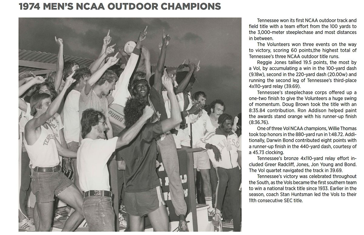 50th Anniversary of Tennessee's 1974 NCAA Track and Field Championship