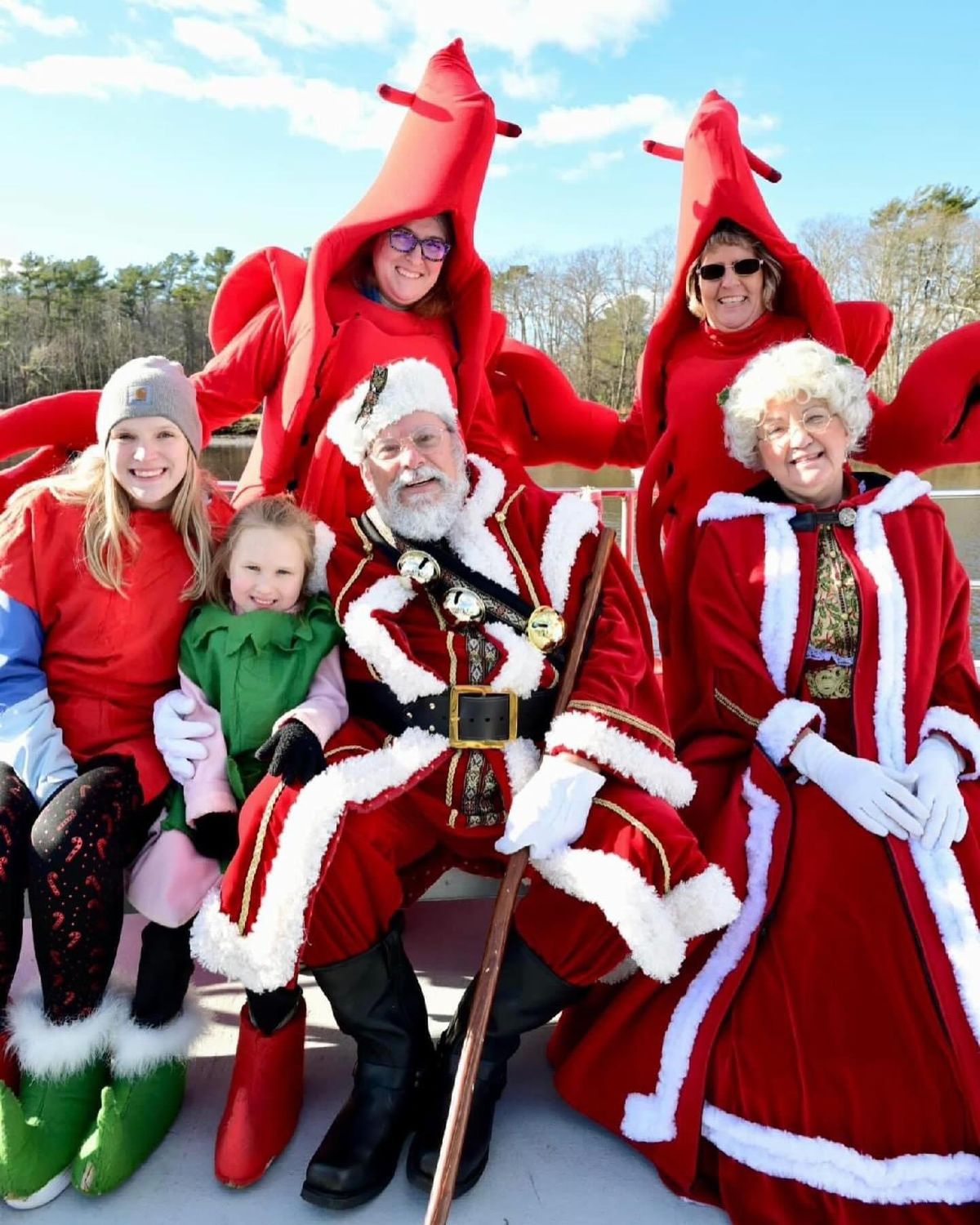 Santa Arrives by Lobster Boat