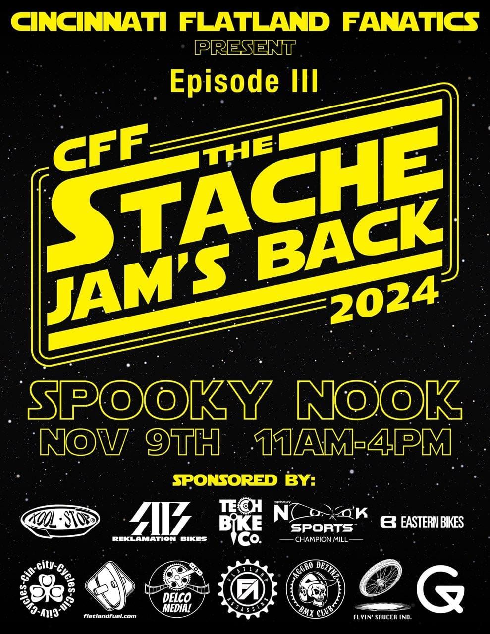 StacheJam 2024! November 9th 2024 at the Spooky Nook Sports Champion Mill in Hamilton, Ohio