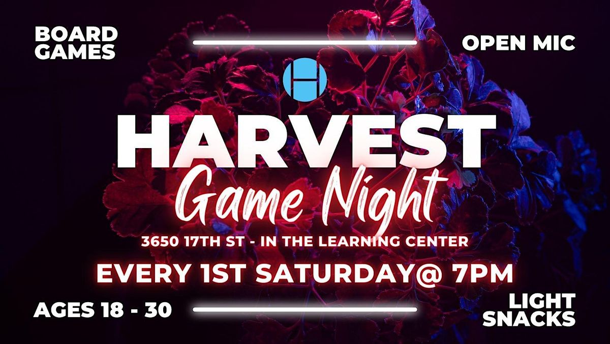 Harvest Game Night & Open Mic