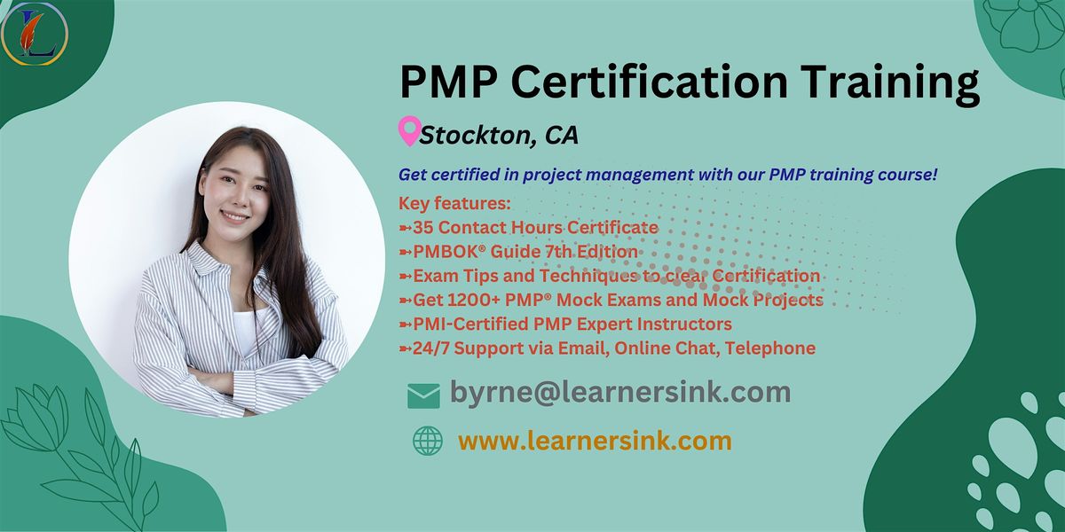 Confirmed PMP exam prep workshop in Stockton, CA