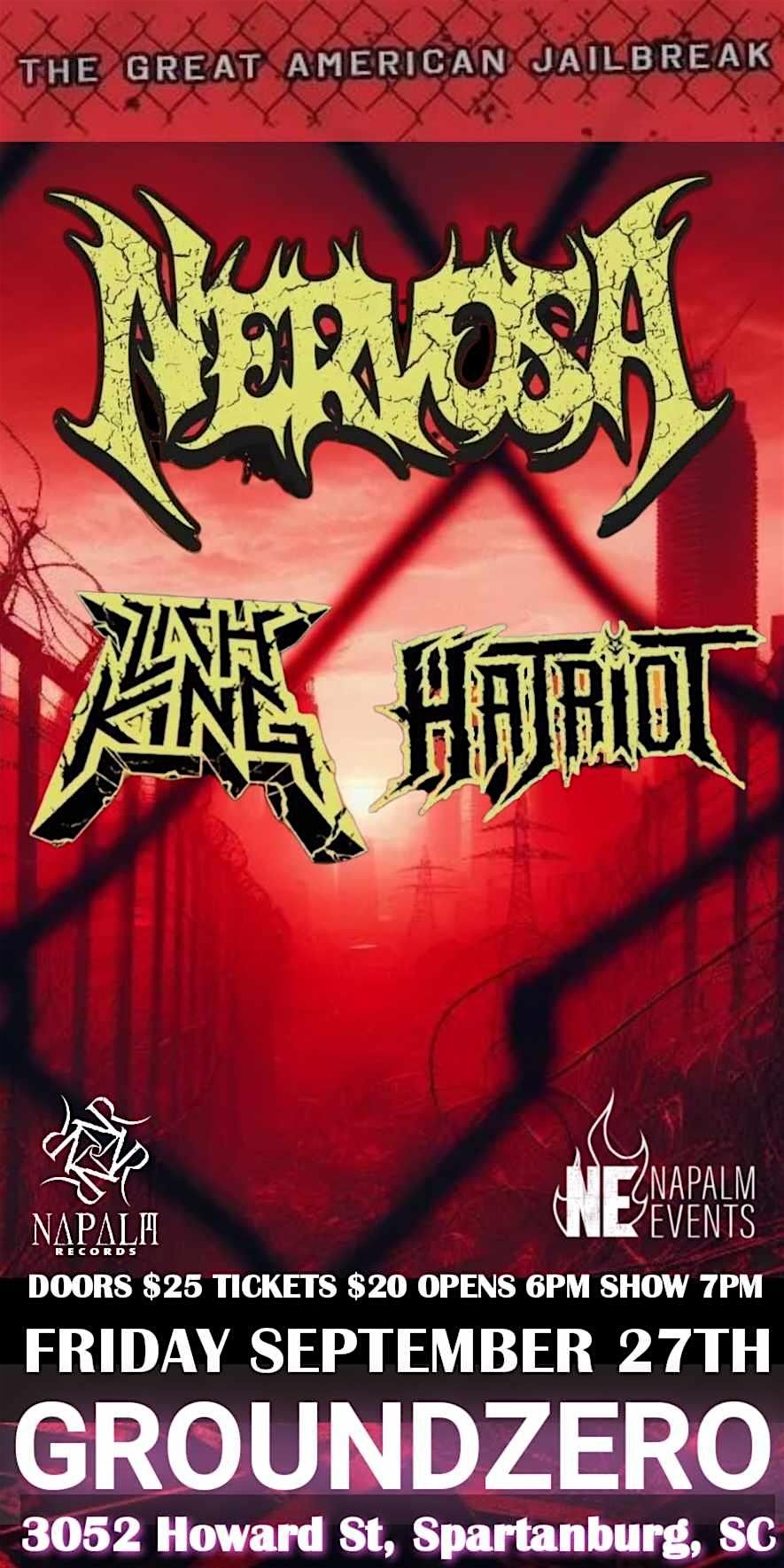 Nervosa North American tour . Lich King ,Hatriot, MAFIA