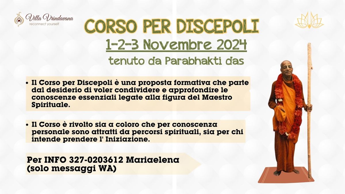 CORSO DISCEPOLI - ISKCON- 2024