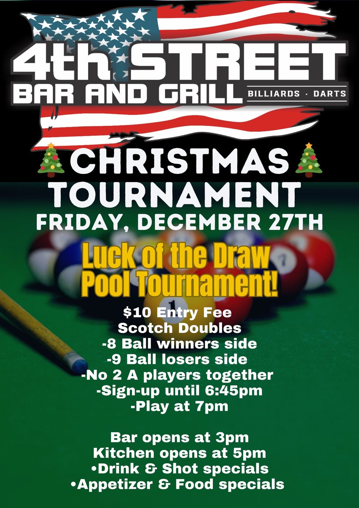 \ud83c\udf84Christmas Luck of the Draw Pool Tournament\ud83c\udf84